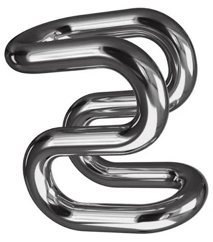 Electropolished titanium tube bent into a serpentine shape with glossy metallic finish